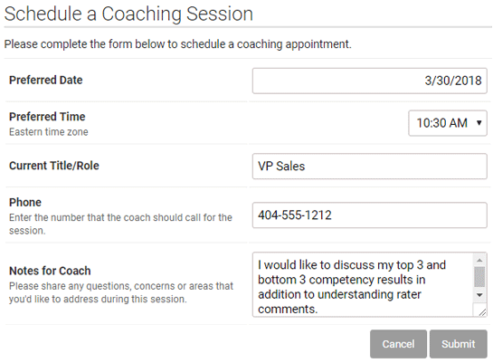 Coaching scheduled online