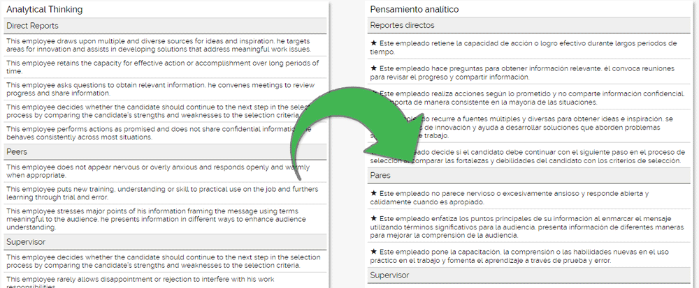 Language translation options