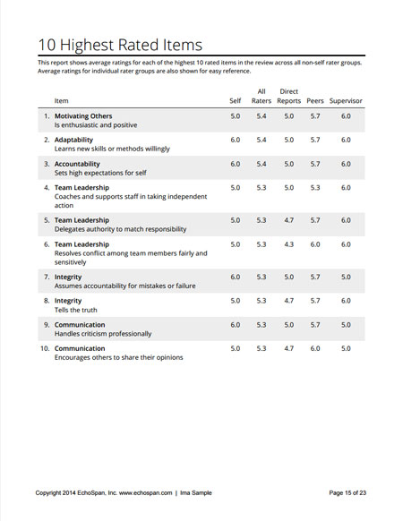 360-degree feedback sample report